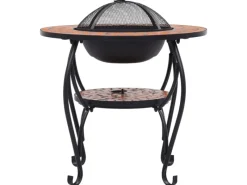 vidaXL Feuertisch Mosaik Keramik Terracotta 68 cm