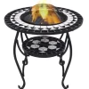 New vidaXL Feuertisch Mosaik Keramik Schwarz und Weiß 68 cm