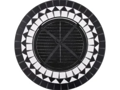 New vidaXL Feuertisch Mosaik Keramik Schwarz und Weiß 68 cm
