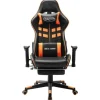 vidaXL Gaming-Stuhl mit Fußstütze Schwarz und Orange Kunstleder Modell 1
