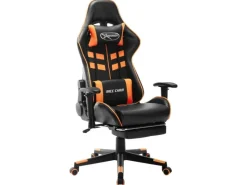 vidaXL Gaming-Stuhl mit Fußstütze Schwarz und Orange Kunstleder Modell 1