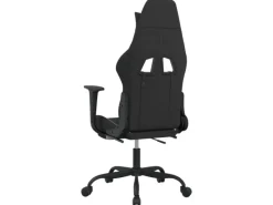 New vidaXL Gaming-Stuhl mit Fußstütze Schwarz und Weiß Stoff Modell 1