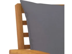 vidaXL Gartenbank 120 cm mit Dunkelgrauen Kissen Massivholz Akazie