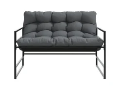 Online vidaXL Gartenbank mit Kissen Anthrazit 113 cm Stahl