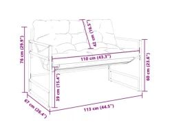 Online vidaXL Gartenbank mit Kissen Anthrazit 113 cm Stahl