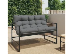 Online vidaXL Gartenbank mit Kissen Anthrazit 113 cm Stahl