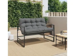 Online vidaXL Gartenbank mit Kissen Anthrazit 113 cm Stahl