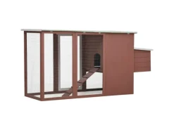 vidaXL Garten-Hühnerstall mit 1 Legenest Braun Holz