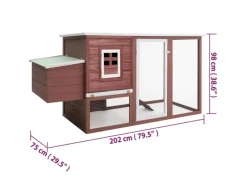 vidaXL Garten-Hühnerstall mit 1 Legenest Braun Holz