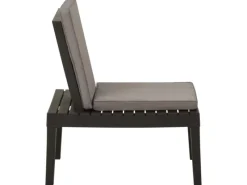 vidaXL Garten-Lounge-Stuhl mit Auflage Kunststoff Grau