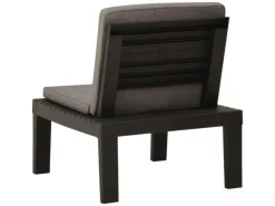 vidaXL Garten-Lounge-Stuhl mit Auflage Kunststoff Grau