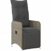 Online vidaXL Gartensessel Stahl Verstellbar mit Kissen Grau Poly Rattan