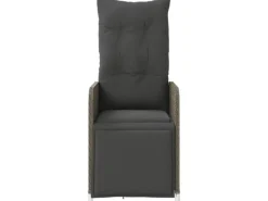 Online vidaXL Gartensessel Stahl Verstellbar mit Kissen Grau Poly Rattan