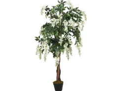 vidaXL Glyzinienbaum Künstlich 840 Blätter 120 cm Grün und Weiß