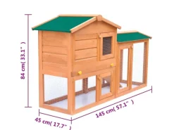 vidaXL Großer Kaninchenstall Kleintierhaus Hasenstall Holz
