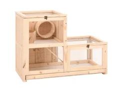 Outlet vidaXL Hamsterkäfig 81x40x60 cm Massivholz Tanne