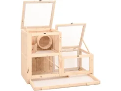 Outlet vidaXL Hamsterkäfig 81x40x60 cm Massivholz Tanne