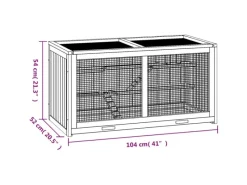 vidaXL Hamsterkäfig 104x52x54 cm Massivholz Tanne