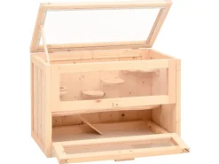 Discount vidaXL Hamsterkäfig 60x35,5x42 cm Massivholz Tanne