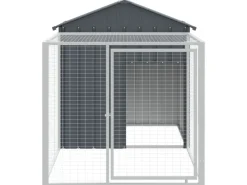 New vidaXL Hühnerkäfig mit Auslauf Anthrazit 117x201x123 cm Stahl Verzinkt