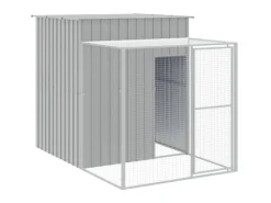 Sale vidaXL Hühnerkäfig mit Auslauf Hellgrau 165x455x181 cm Stahl Verzinkt