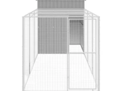 Sale vidaXL Hühnerkäfig mit Auslauf Hellgrau 165x455x181 cm Stahl Verzinkt