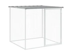 Hot vidaXL Hühnerkäfig mit Dach Hellgrau 203x98x90 cm Verzinkter Stahl