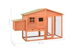 Hot vidaXL Hühnerstall mit Legenest Tanne Massivholz
