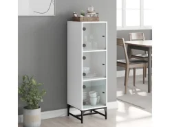 vidaXL Highboard mit Glastüren Weiß 35x37x120 cm 836560