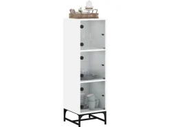 vidaXL Highboard mit Glastüren Weiß 35x37x120 cm 836560