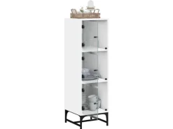 vidaXL Highboard mit Glastüren Weiß 35x37x120 cm 836560