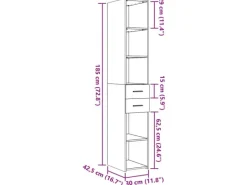 Outlet vidaXL Highboard Schwarz 30x42,5x185 cm Holzwerkstoff 846237