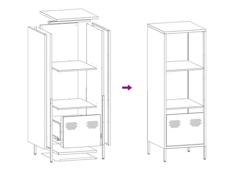 New vidaXL Highboard Senf 35x39x103,5 cm Stahl 851379 Gelb