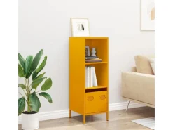 New vidaXL Highboard Senf 35x39x103,5 cm Stahl 851379 Gelb