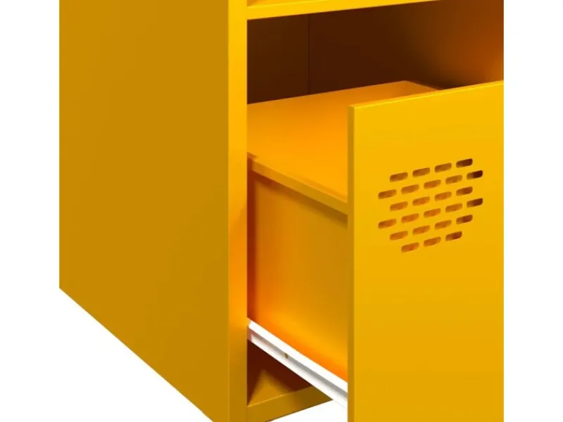 New vidaXL Highboard Senf 35x39x103,5 cm Stahl 851379 Gelb