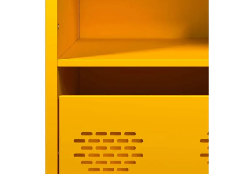 New vidaXL Highboard Senf 35x39x103,5 cm Stahl 851379 Gelb