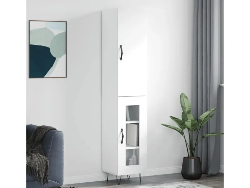 Discount vidaXL Highboard 34,5x34x180 cm Holzwerkstoff 3199073 Weiß