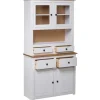 vidaXL Highboard Weiß 93x40,5x180 cm Kiefernholz Panama