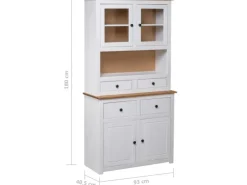 vidaXL Highboard Weiß 93x40,5x180 cm Kiefernholz Panama