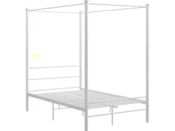 vidaXL Himmelbett Weiß Metall 140x200 cm651111