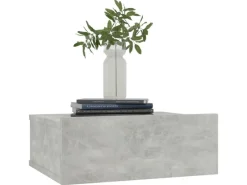 New vidaXL Hängender Nachttisch Betongrau 40x30x15 cm Holzwerkstoff