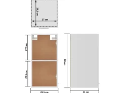 vidaXL Hängeschrank Weiß 29,5x31x60 cm Holzwerkstoff