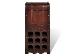 Clearance vidaXL Holz-Flaschenregal für 9 Flaschen mit Aufbewahrungstruhe