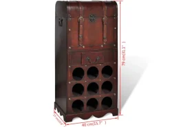 Clearance vidaXL Holz-Flaschenregal für 9 Flaschen mit Aufbewahrungstruhe