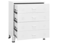 Outlet vidaXL Industrial Kommode mit Schubladen Weiß 78x40x93 cm Metall