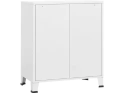 Outlet vidaXL Industrial Kommode mit Schubladen Weiß 78x40x93 cm Metall