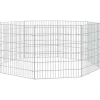 Hot vidaXL Kaninchenkäfig 8 Paneele 54x60 cm Verzinktes Eisen