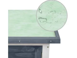 vidaXL Kaninchenstall 1 Ebene Grau Holz