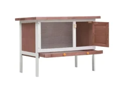 vidaXL Kaninchenstall 1 Ebene Braun Holz