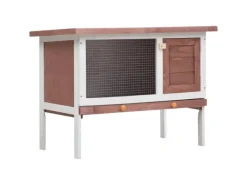 vidaXL Kaninchenstall 1 Ebene Braun Holz